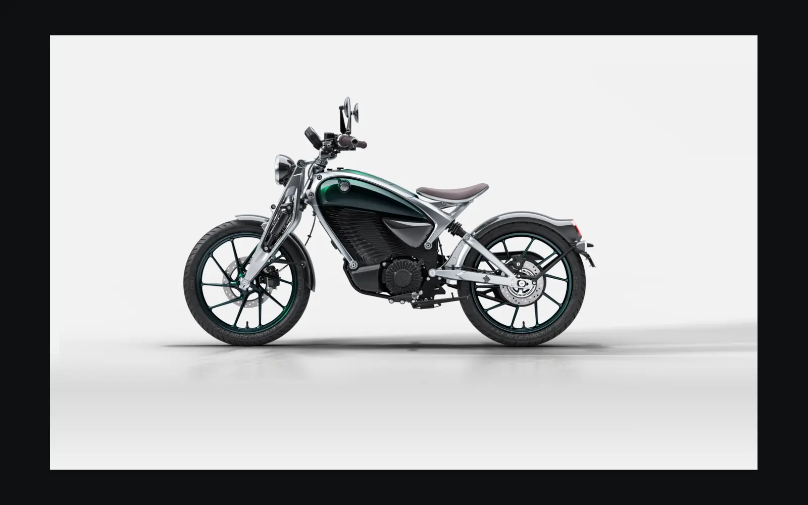 Royal Enfield Flying Flea C6 electric motorcycle studio profile
