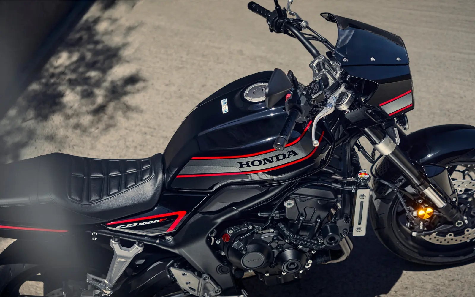 Black Honda CB1000F modern retro motorcycle