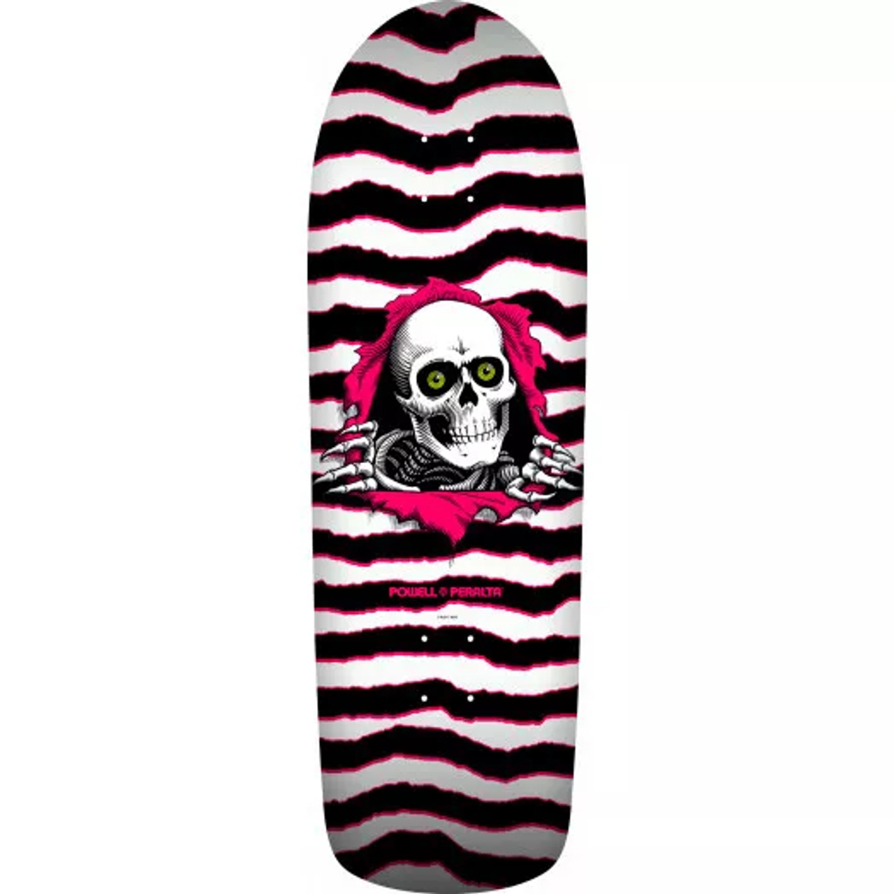 Powell Peralta Old School Ripper Skateboard Deck White/Pink - 9.89