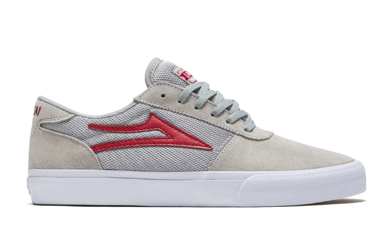 LAKAI Manchester - Grey/Red Suede