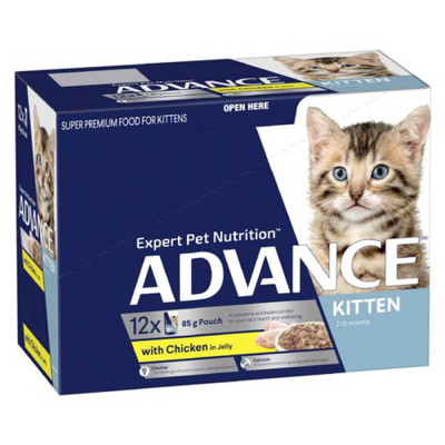 ADVANCE FELINE KITTEN CHICKEN AND JELLY 12X85GM