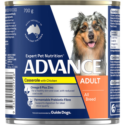 ADVANCE DOG Casserole Chicken 700g x 12 Cans
