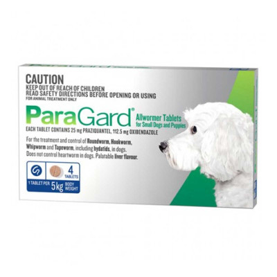 Paragard Allwormer Small Dogs and Puppies Blue 4pk Paragard Allwormer Small Dogs and Puppies Blue 4pk