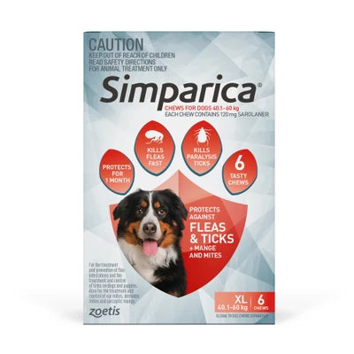 Simparica Extra Large Dogs 40.1-60kg Red