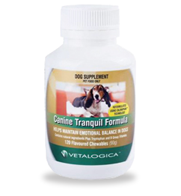 VETALOGICA CANINE TRANQUIL FORMULA 120 FLAVOURED CHEWS VETALOGICA CANINE TRANQUIL FORMULA 120 FLAVOURED CHEWS