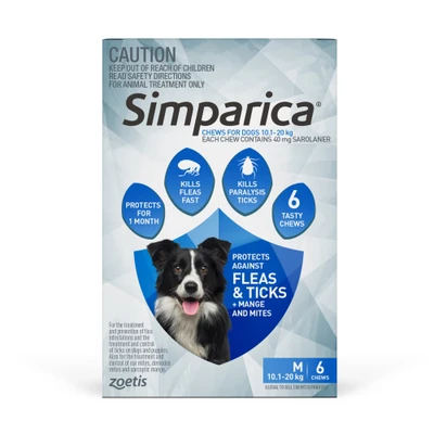 Simparica Medium Dogs 10.1-20kg Blue