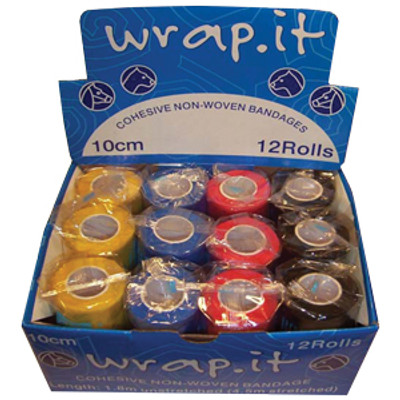 Wrap It Cohesive Bandage 10cm x 4.5m - 12 Rolls Wrap It Cohesive Bandage 10cm x 4.5m - 12 Rolls