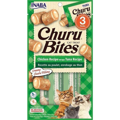 INABA CHURU BITES Chicken Wraps with Tuna (CAT TREAT) 3X10G