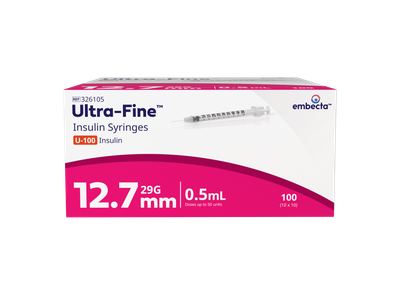 BD Ultrafine Insulin Syringe 0.5ml - 29G/12.7mm 100pk- 326105 (EMBECTA)
