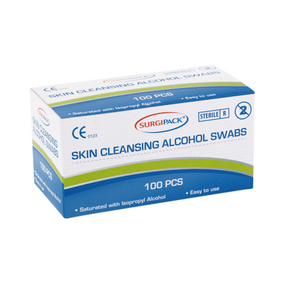 SurgiPack Alcohol Skin Cleansing Swab 100 Pack