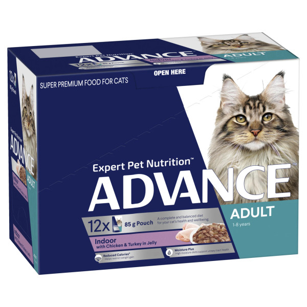 ADVANCE FELINE ADULT INDOOR CHICKEN AND TURKEY 12X85GM