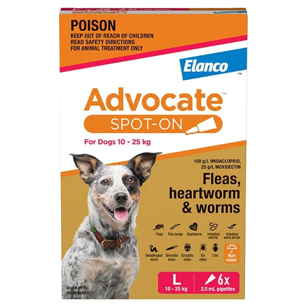ADVOCATE Large Dog Red 10-25kg