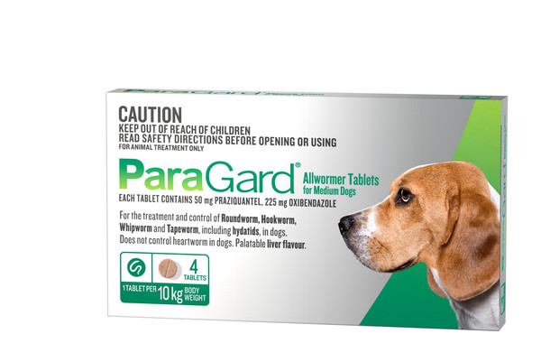 Paragard Allwormer Medium Dogs Green 4pk