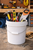 Plastic 5.25 gallon/20L round pail - heavy duty metal handle