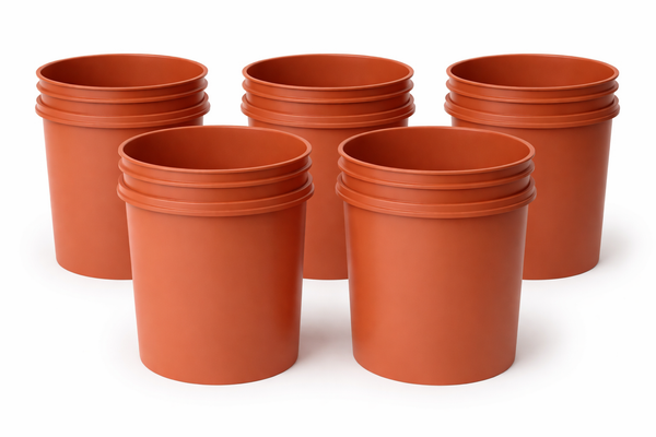 5 gallon bucket (pail) in exclusive TerraCotta color - SET OF  FIVE