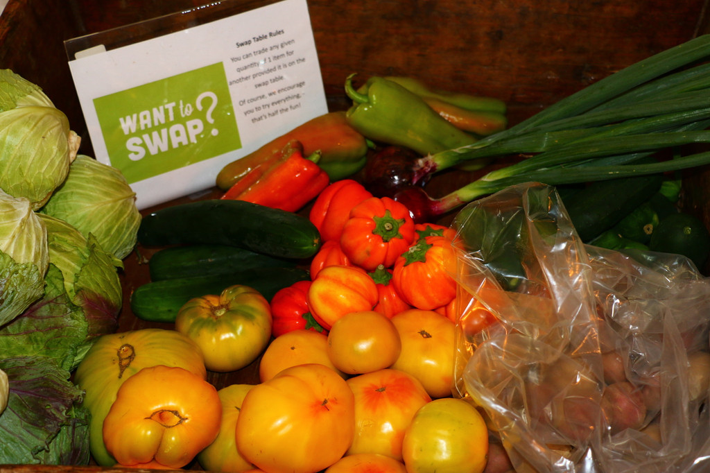 A swap out table is provide at pickup.  This enables our members to customize their basket. taking out items they may have too much of, or switching an item they can eat more of