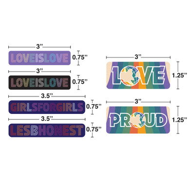 LGBTQ Love Is Love, Girls For Girls, LesBHonest, Proud Stickers - 4