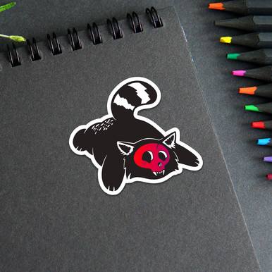 Gothic Ink Skull Red Panda - 3