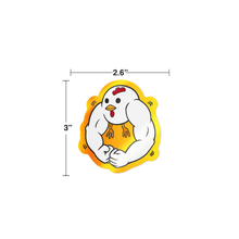 Buff Muscular Chicken Metallic Cute Bird Sticker