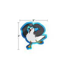 Muscular Seagull Metallic Cute Bird Sticker
