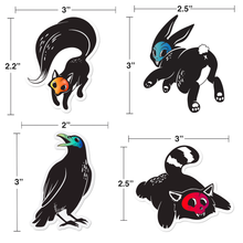 Gothic Ink Skull Animals 4 Pack