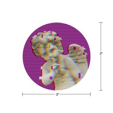 Glitched Cupid holographic 3" sticker - 2