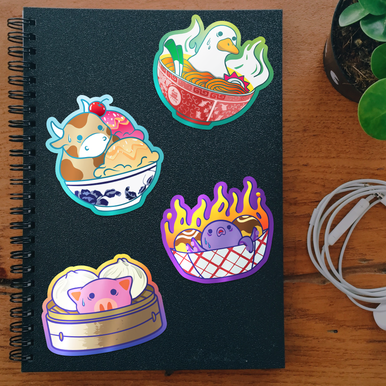 Cute Food Animals Stickers 4-Pack - 3