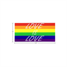 Love is Love progressive rainbow pride sticker.