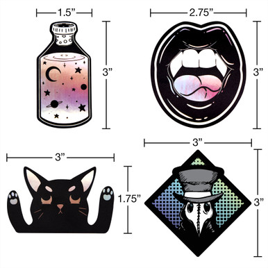 Gothic Celestial Holographic Sticker 4-Pack - 2