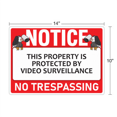 Under Surveillance Vinyl Sticker Sign - Vulture, 14x10" - 2