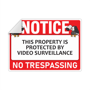 Under Surveillance Vinyl Sticker Sign - Vulture, 14x10" - 3