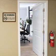 No Smoking Wooden Grain Office wall