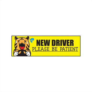 New Driver Nervous Tiger Bumper Sticker, 10x3" - 1