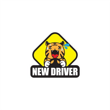 New Driver Nervous Tiger Car Window Sticker, 5.5" - 1