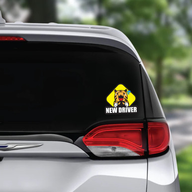 New Driver Nervous Tiger Car Window Sticker, 5.5" - 3