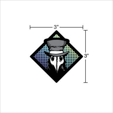Gothic Celestial Holographic Plague Doctor Sticker, 3" - 3
