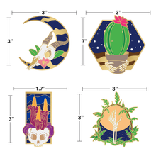 Bones and Botany Brushed Gold Skull and Plants Sticker 4 Pack