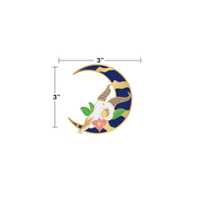Bones and Botany Antelope Moon Skull Brushed Gold Sticker