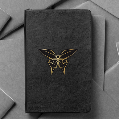Origami Brushed Gold Butterfly Stars Sticker, 3" - 3