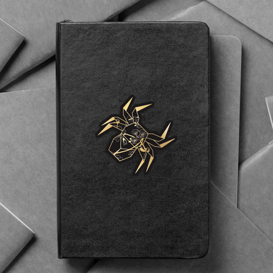 Origami Brushed Gold Spider Cherry Blossom Sticker, 3" - 3
