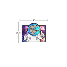 Hippo Skull Astronaut in Space Double Thumbs Up Sticker