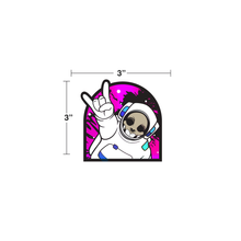Rodent Rock Metal Horns Astronaut in Space Sticker