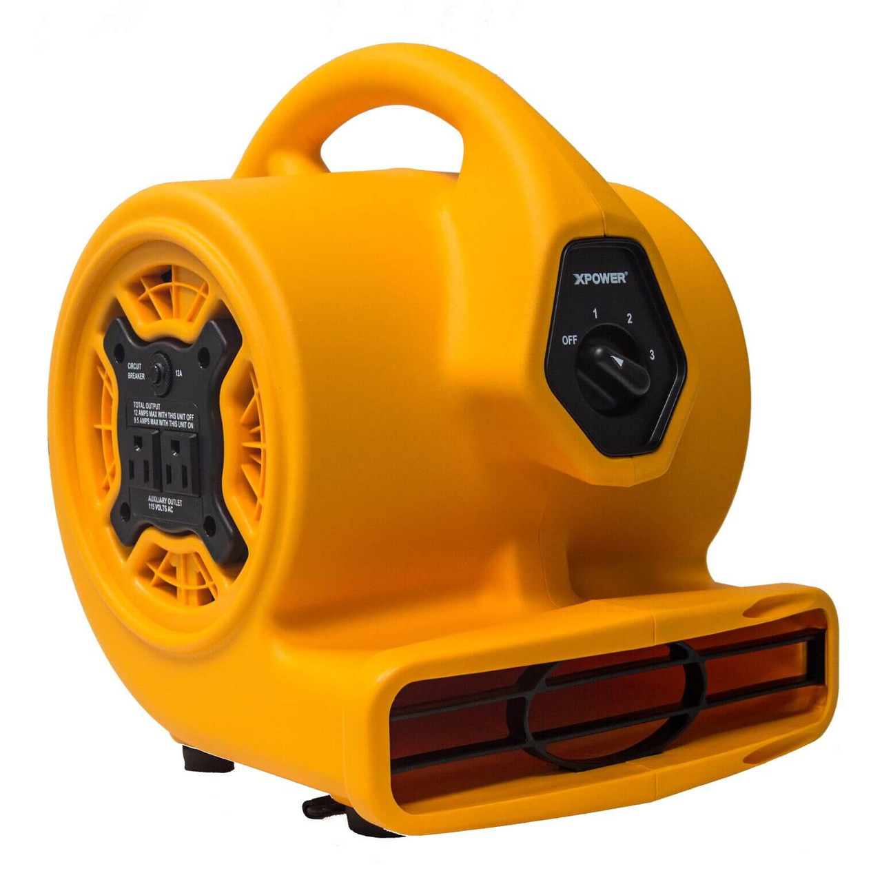  XPOWER P-130A Mini Air Mover Built-In Power Outlets for Daisy Chain 