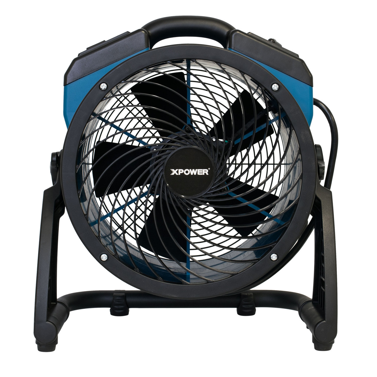 115 Watt, 1300 CFM, 1.0 Amp, 12" 4 Speed Axial Fan w/ Built-In Power Outlets for Daisy Chain FRONT