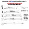 common trailer axle sizes