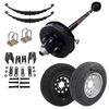 Single Trailer Axle kit with tires and wheels. 