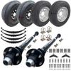 tandem axle trailer kit with 6000 lbs trailer axles and 15 inch 10ply tires and silver mod wheels