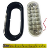 6" Oval Clear 20 LED Strobe, Turn, Back Up Reflex Light w/ Rubber Grommet 2 Wire Direct
