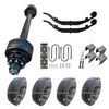 12k lb Carter Trailer Axle Kit with 16-inch Black Dual Wheels, showcasing its robust structure and sleek design, ideal for heavy-duty trailers