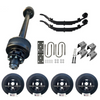 Versatile 12k Carter Trailer Axle kit paired with stylish 16-inch black dual wheels, perfect for custom trailer builds and upgrades